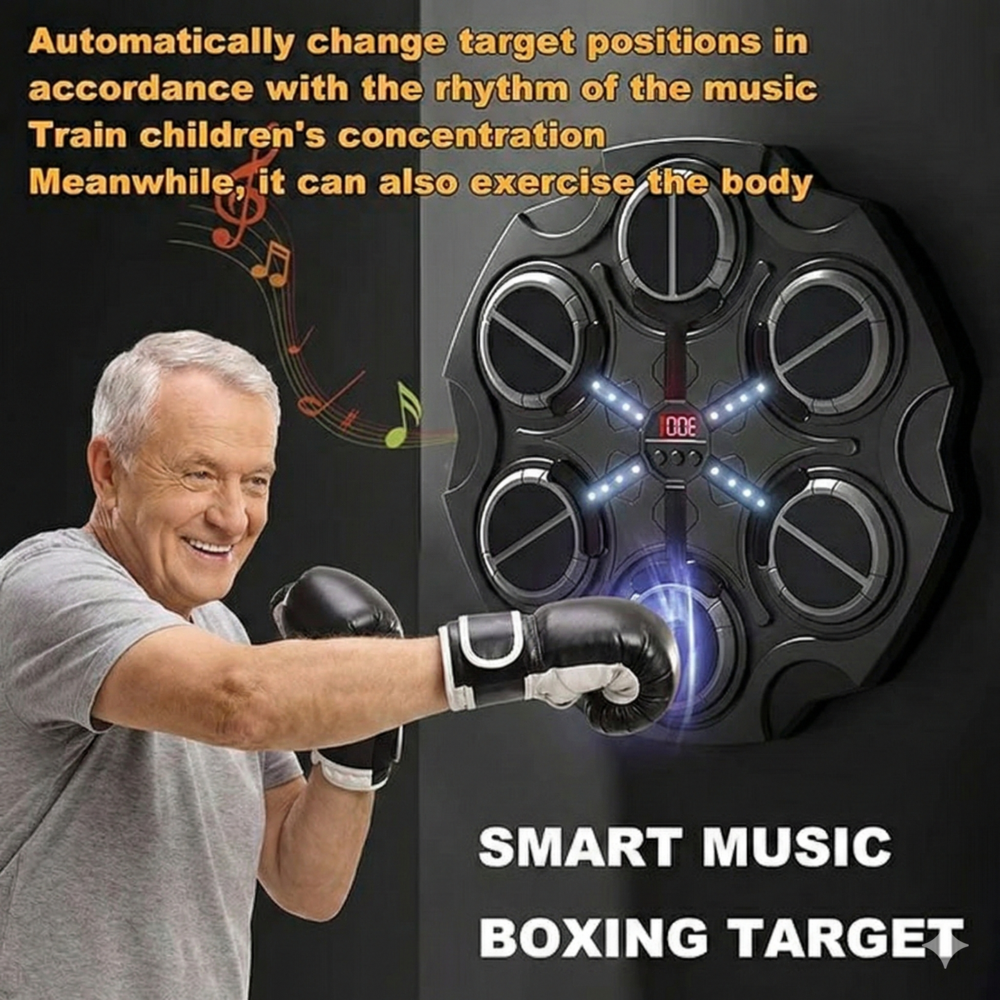 Musical boxing trainer for training and fitness