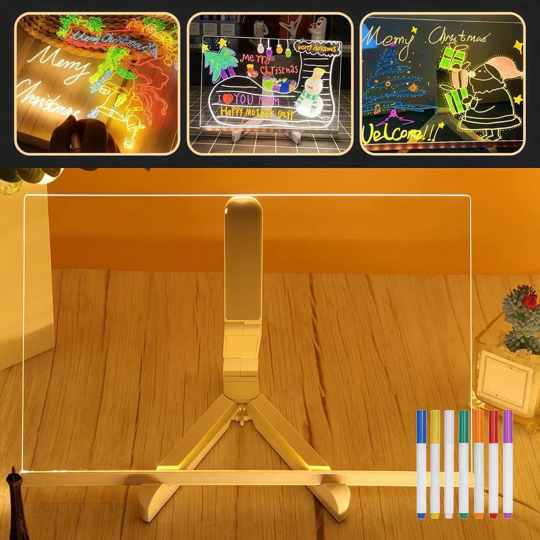 Erasable LED Drawing Board with Night Light